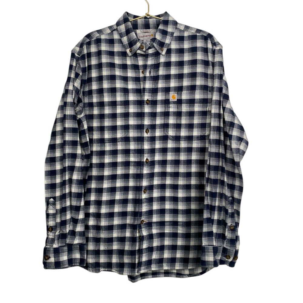 Carhartt‎ Flannel Shirt Relaxed Fit Button Up Plaid Workwear Casual Mens M WP456